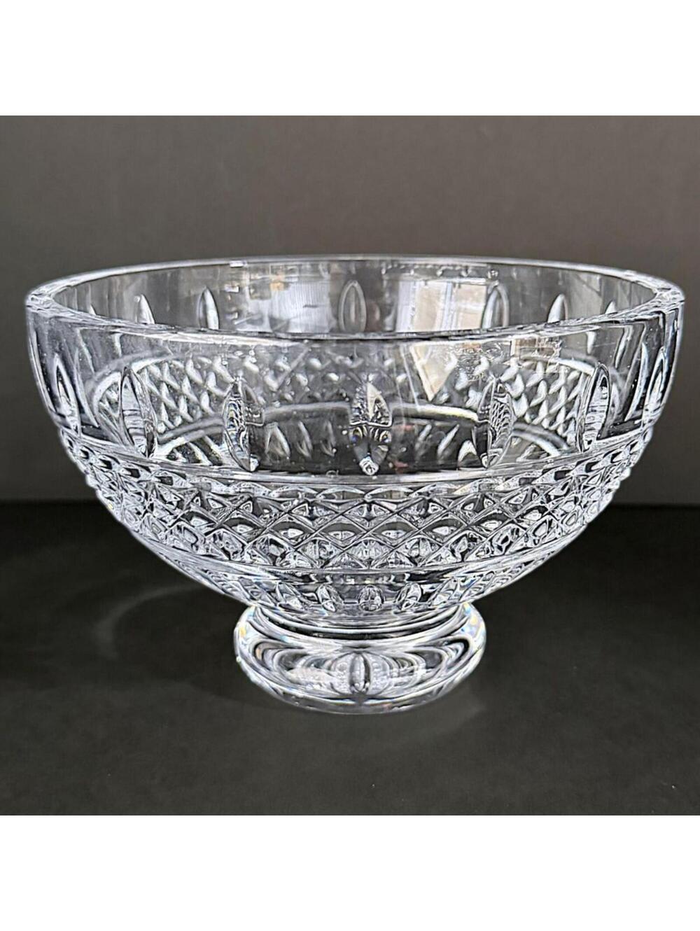 Waterford Crystal Footed Bowl Diamond Cut Centerpiece Serving Bowl - 6" - 102